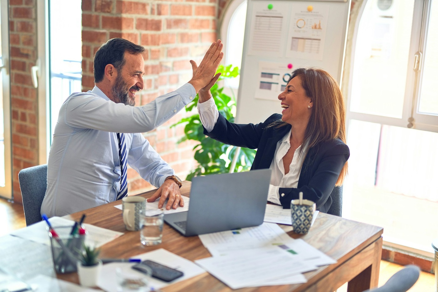 Réunion de travail avec un client