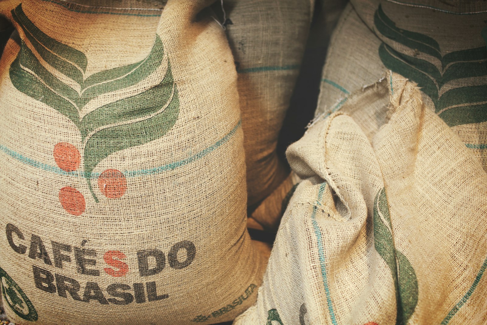 Sac de café vert prêt pour l'exportation